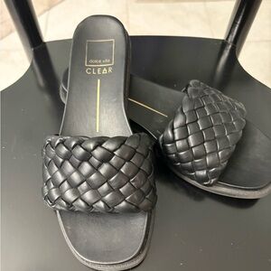 Dolce Vita Black Braided Slide Sandals